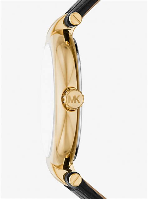 michael kors mk2150 embossed leather ladies watch|Laney Gold.